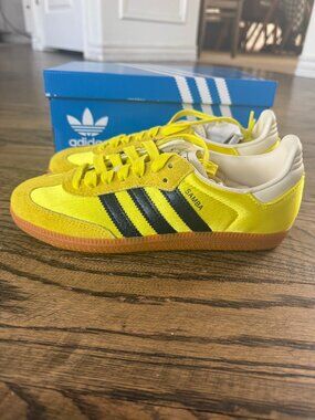 adidas Samba OG Shock Yellow Night Indigo W Sneaker Shoe Size 6 New in Box